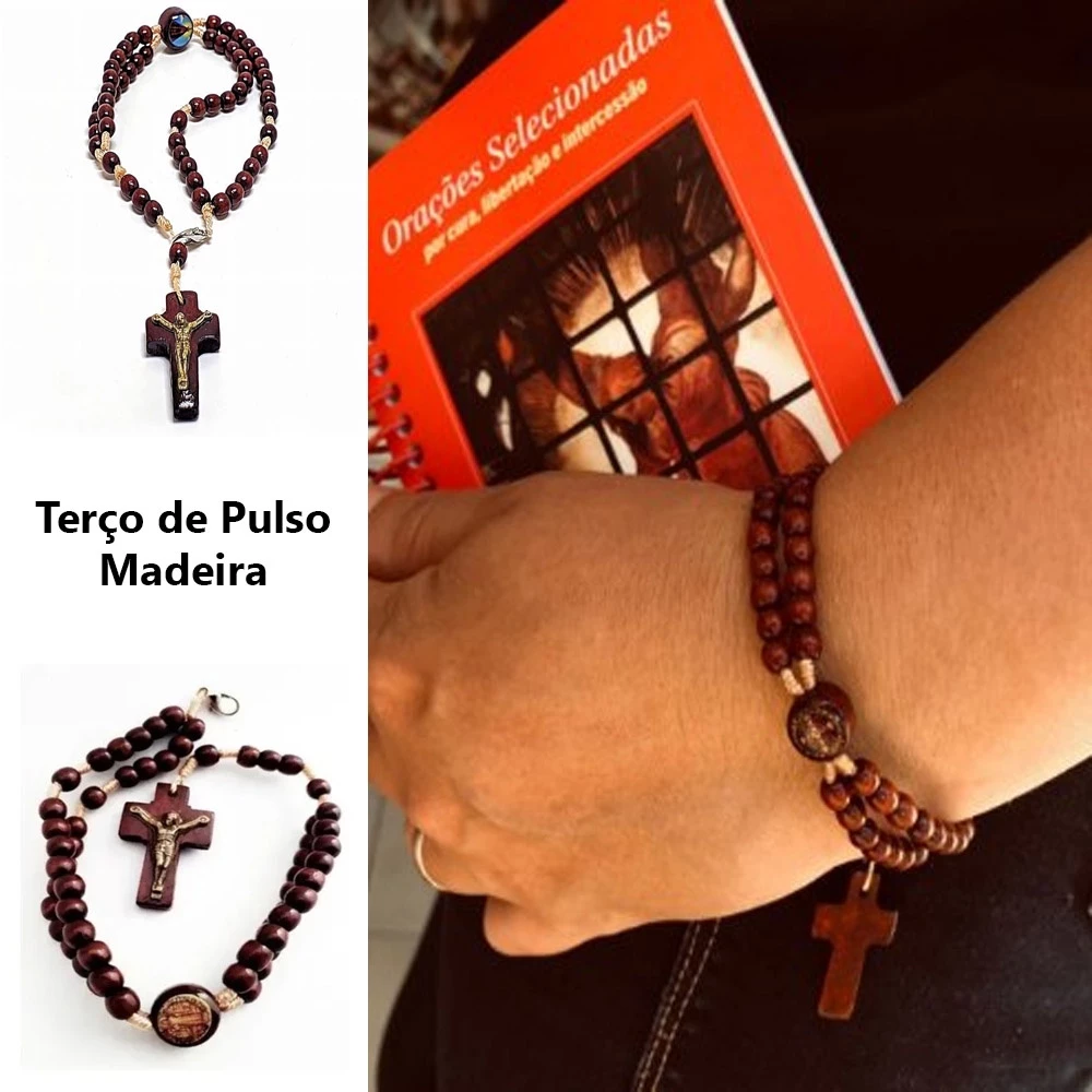 Terço Pulseira Madeira